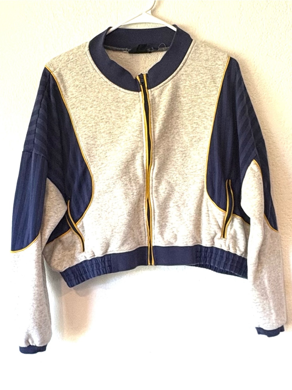 Out From Under Urban Outfitters Cropped Colorblock Bomber Jacket Smaller